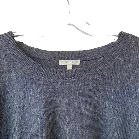 Eileen Fisher Gray Sweater XS Linen Blend Space Dye Crewneck Long Sleeves - Picture 3 of 9